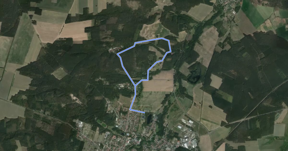 Маршрут Terrainkurweg 03 Bad Belzig на спутниковом снимке
