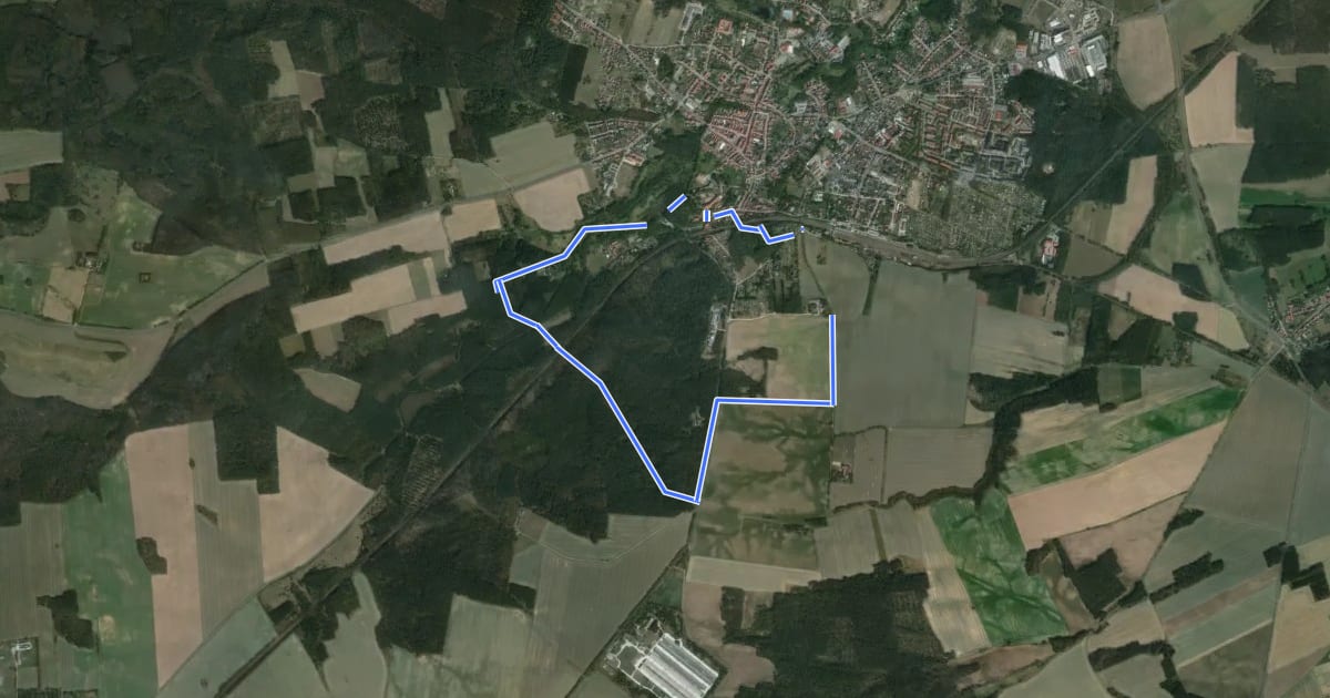 Маршрут Terrainkurweg 04 Bad Belzig на спутниковом снимке