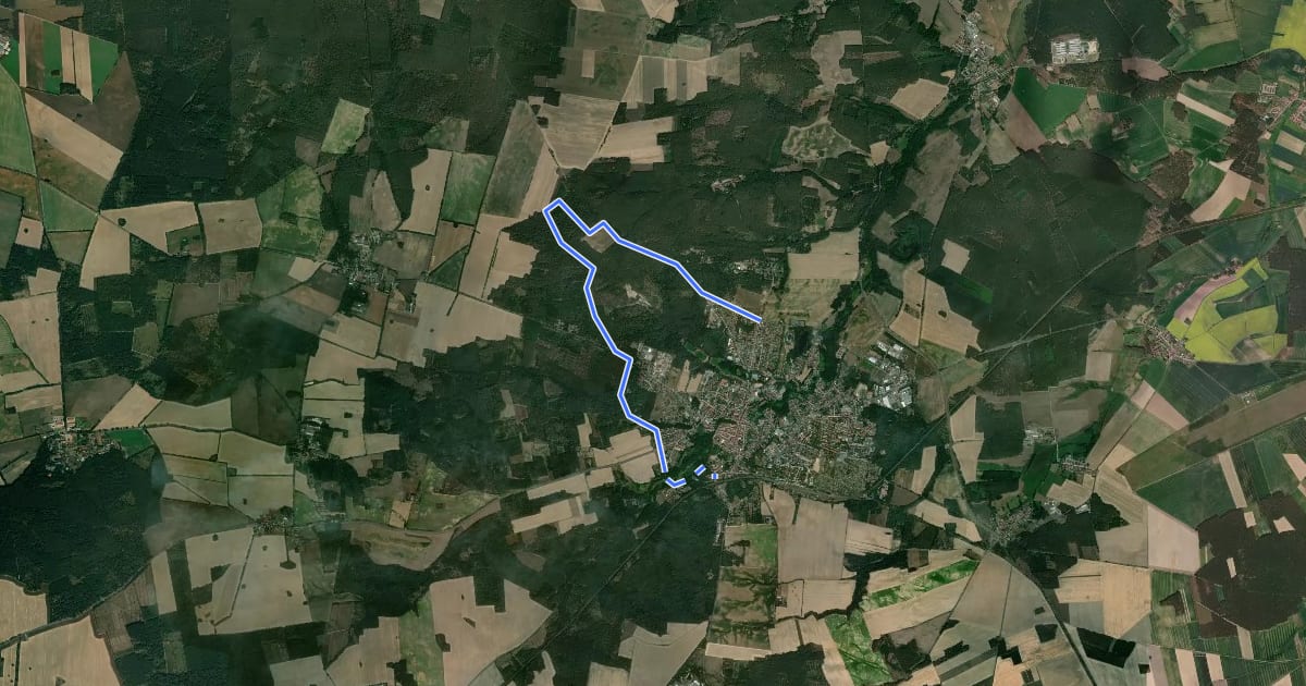 Маршрут Terrainkurweg 05 Bad Belzig на спутниковом снимке
