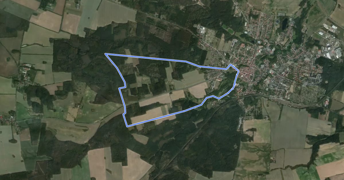 Маршрут Terrainkurweg 06 Bad Belzig на спутниковом снимке