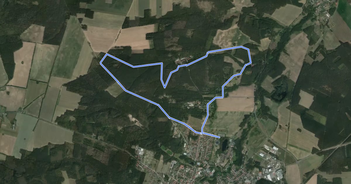 Маршрут Terrainkurweg 08 Bad Belzig на спутниковом снимке