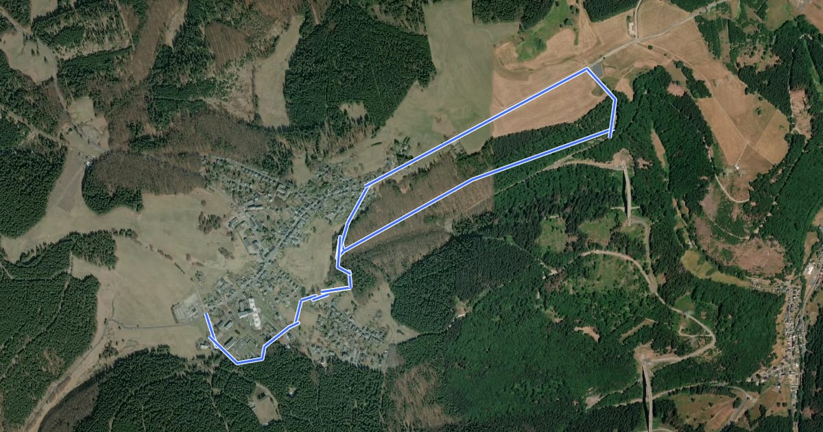 Маршрут Terrainkurweg Masserberg - Schmiedebacherkopf (TKW 6) на спутниковом снимке