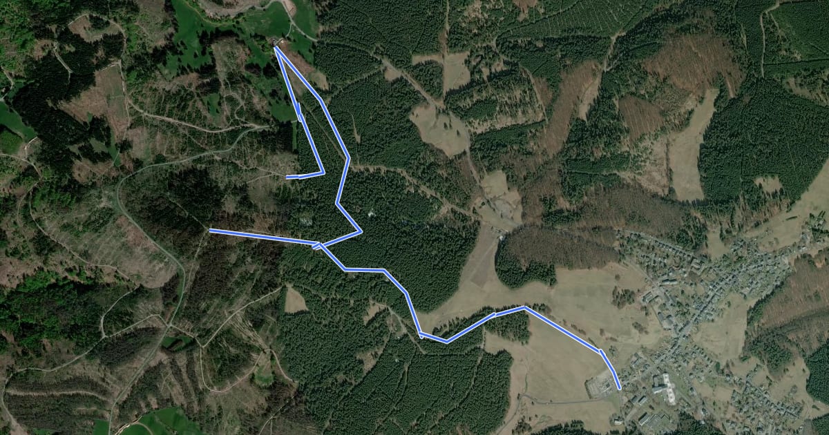 Маршрут Terrainkurweg Masserberg - Triniusstein (TKW 5) на спутниковом снимке