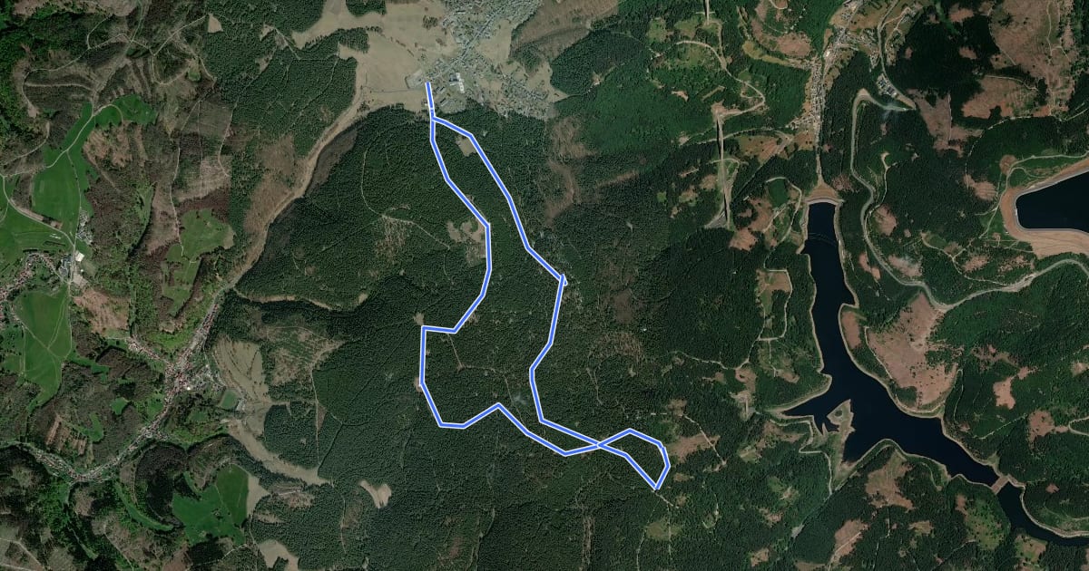 Маршрут Terrainkurweg Masserberg - Werraquelle, Dreiherrnstein (TKW 7) на спутниковом снимке