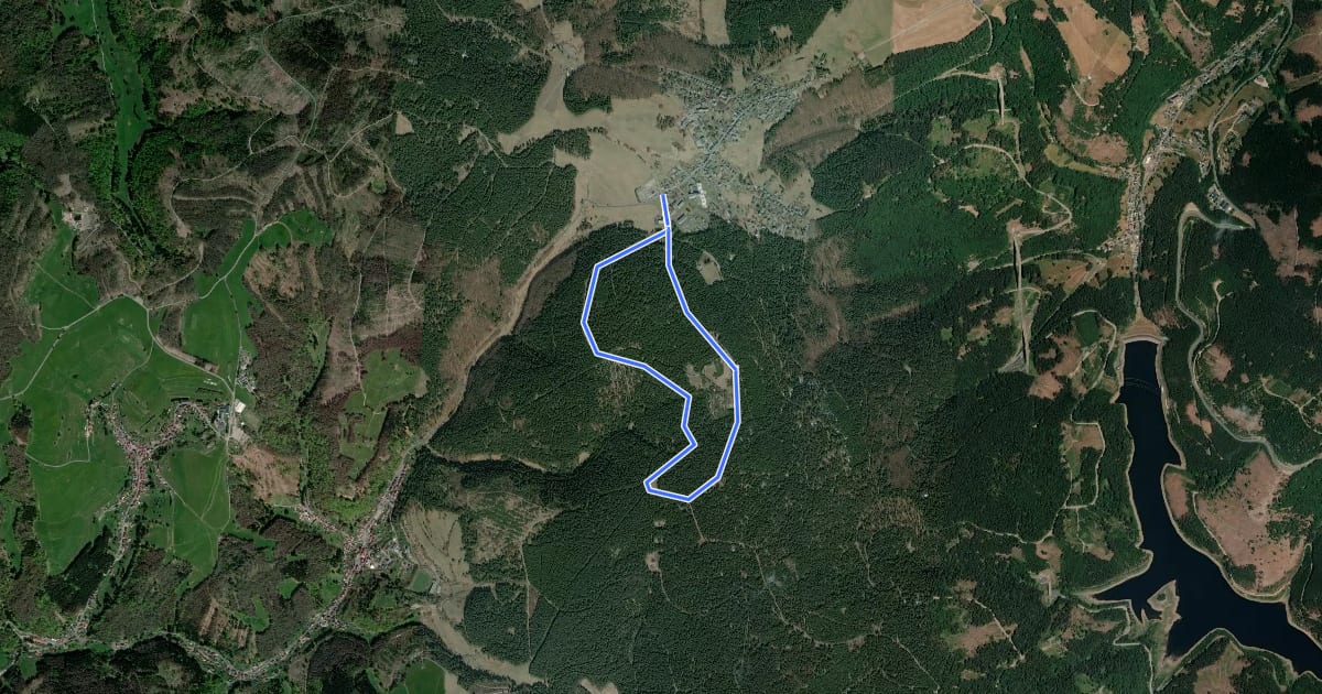 Маршрут Terrainkurweg Masserberg - Zur Rennsteigwarte (TKW 12) на спутниковом снимке