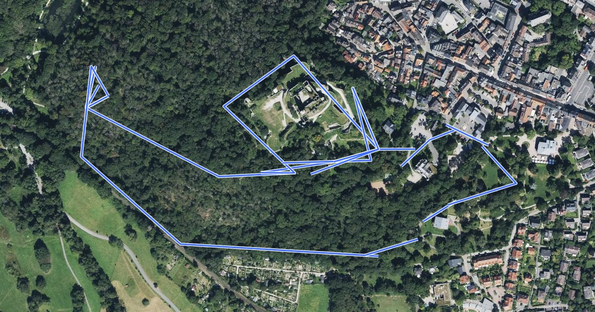 Маршрут Terrainkurweg Rund um die Burg на спутниковом снимке