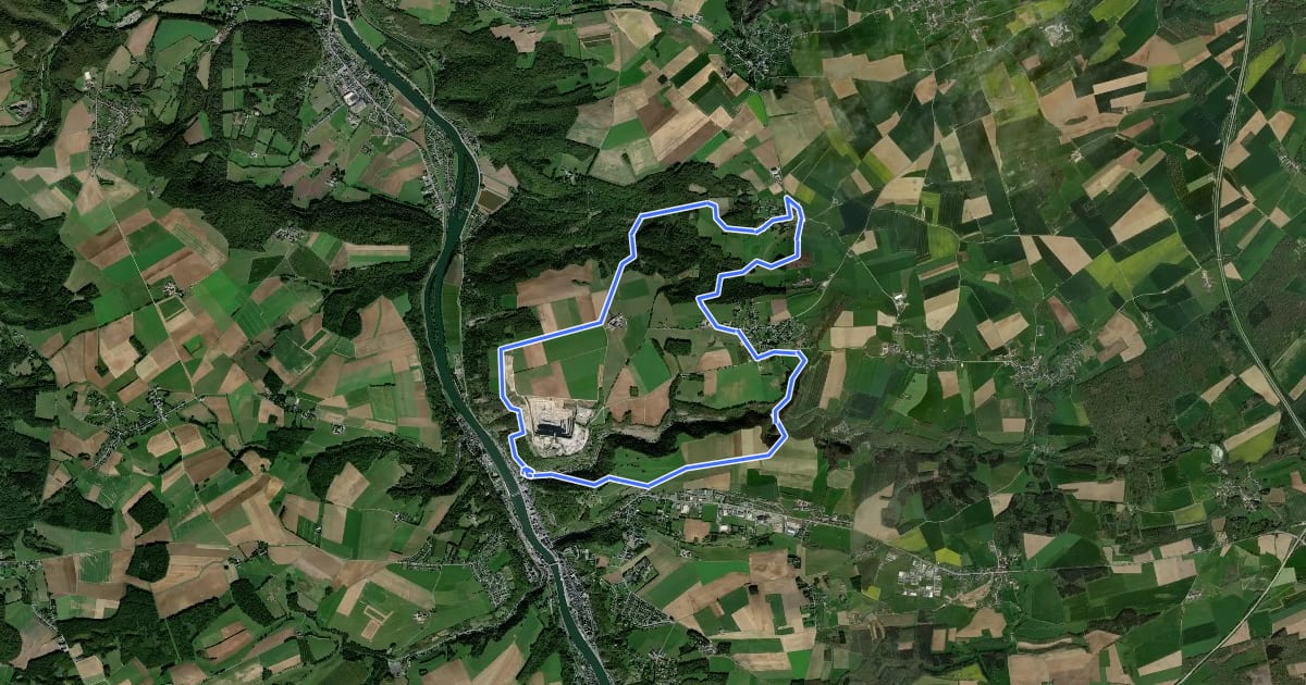 Маршрут Terres d'Abbaye Leffe-Awagne на спутниковом снимке