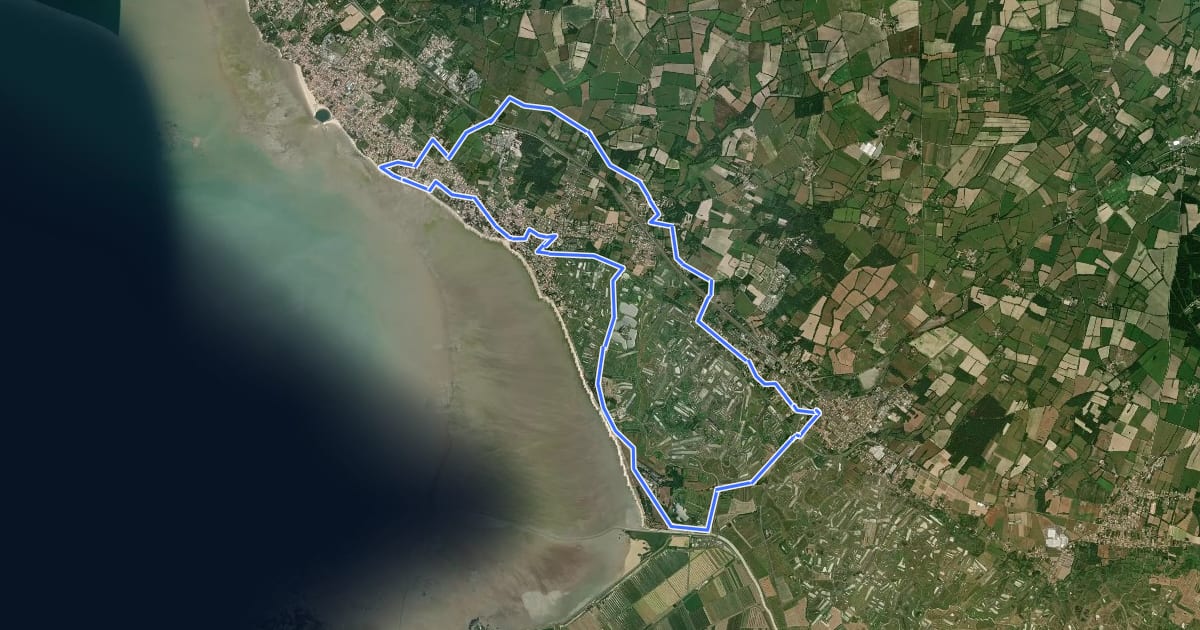 Маршрут Terroir entre Terre et Mer на спутниковом снимке