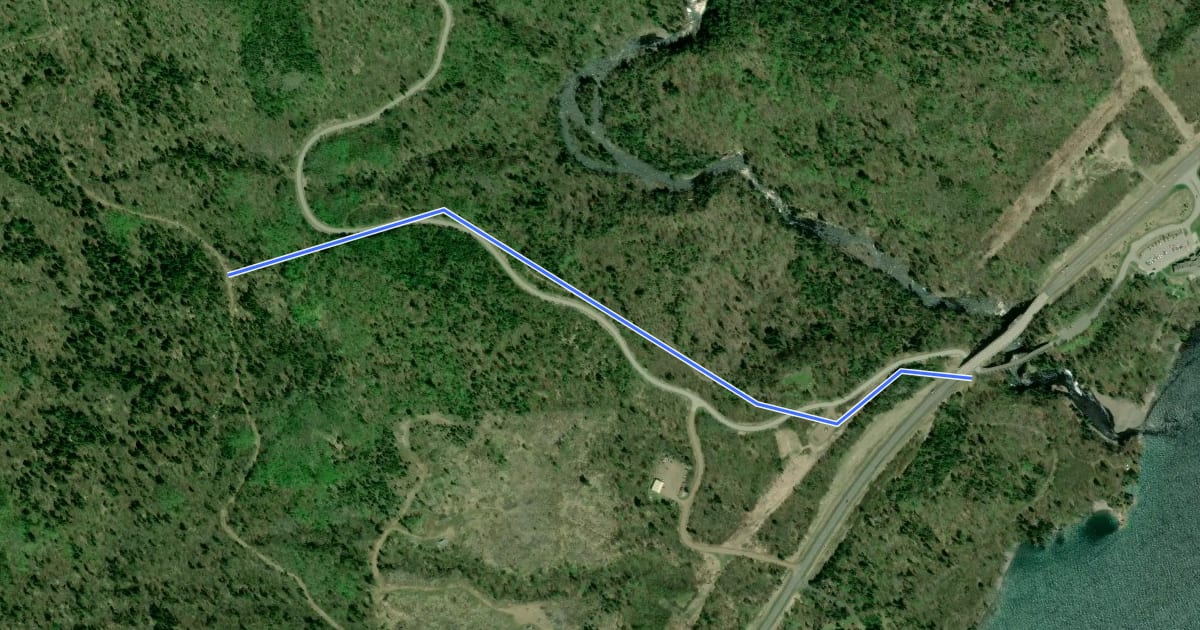 Маршрут Tettegouche Trail на спутниковом снимке