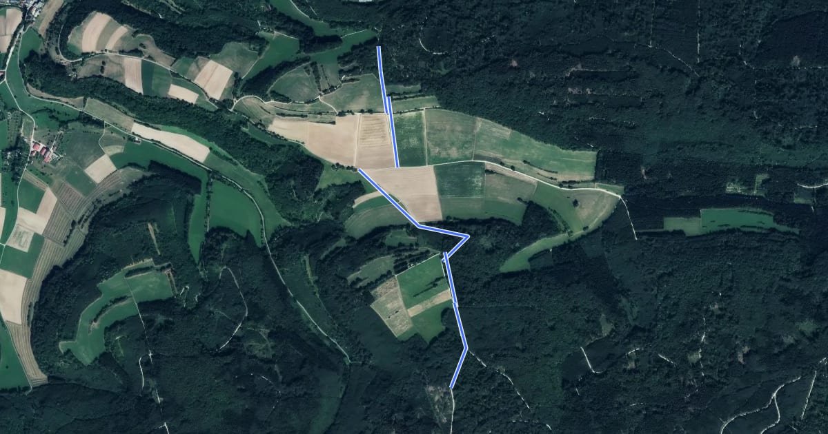 Маршрут Teußenberg - Tauchenweiler (Kohlhau) на спутниковом снимке