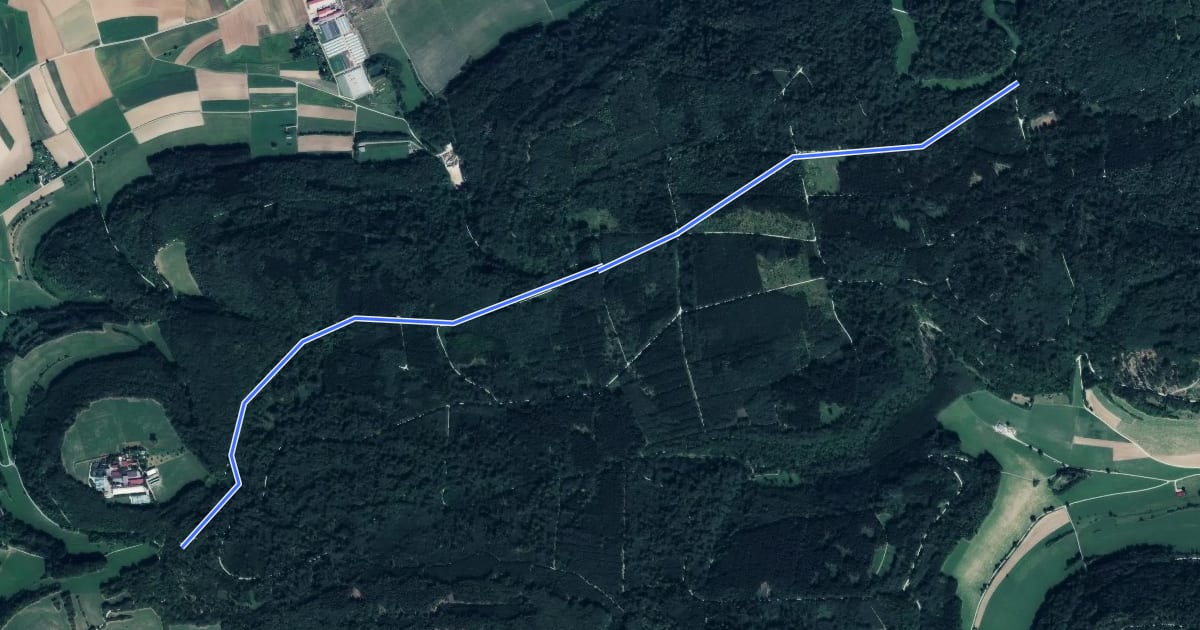 Маршрут Teußenberg - Zeppelinhütte на спутниковом снимке
