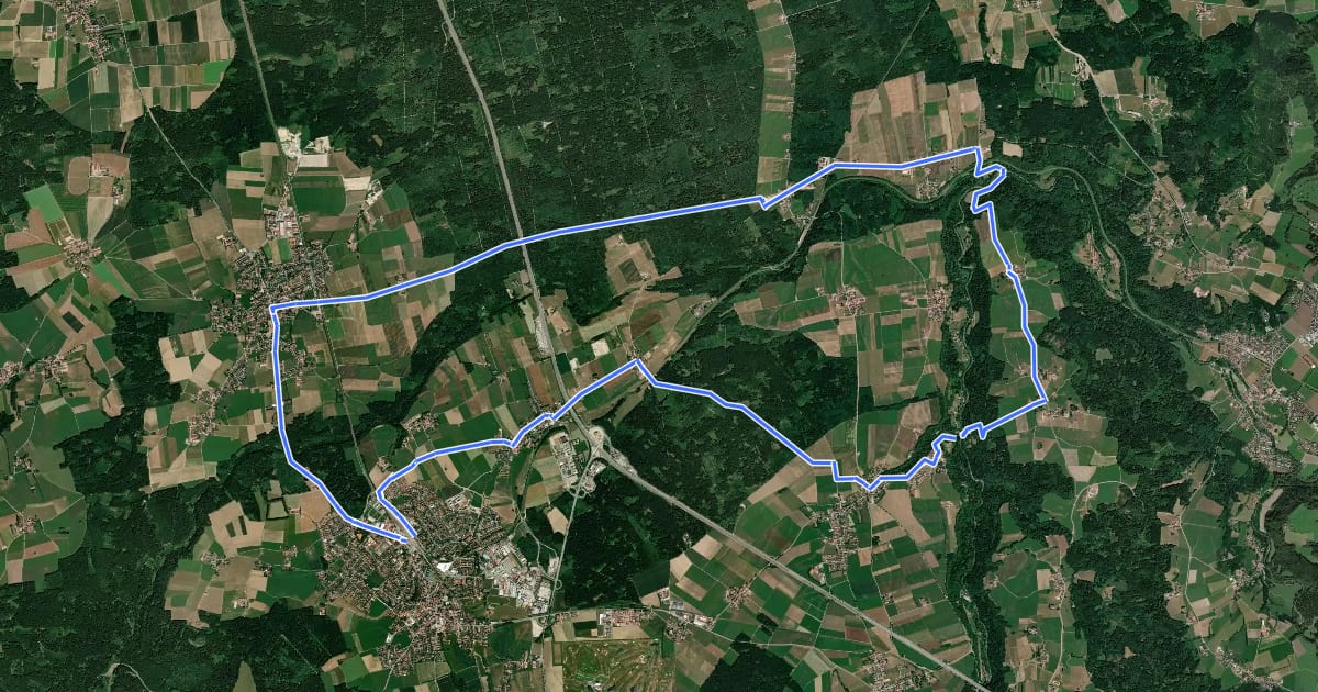 Маршрут Teufelsgraben Mangfalltal на спутниковом снимке