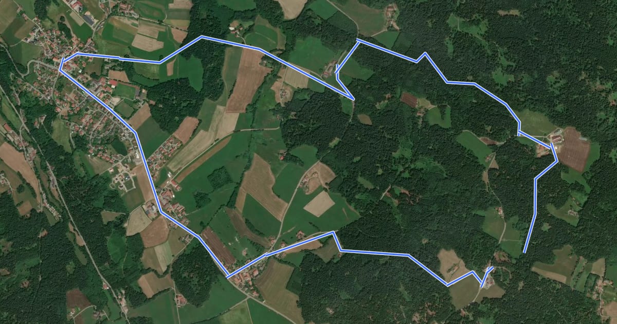 Маршрут Teufelsmühl-Rundweg (Rattenberger Wanderweg 2) на спутниковом снимке