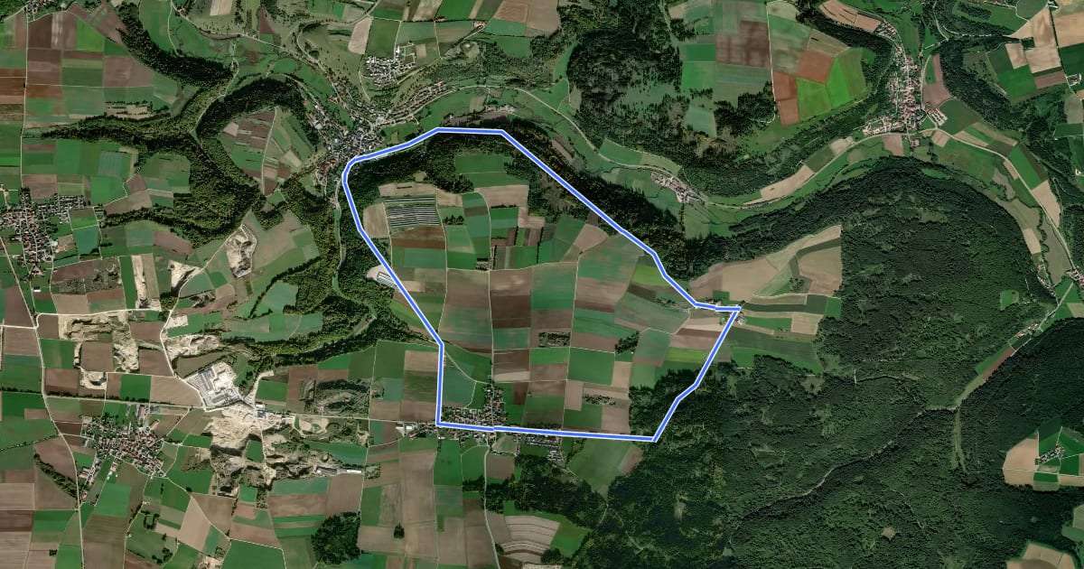 Маршрут Teufelsmauerweg на спутниковом снимке