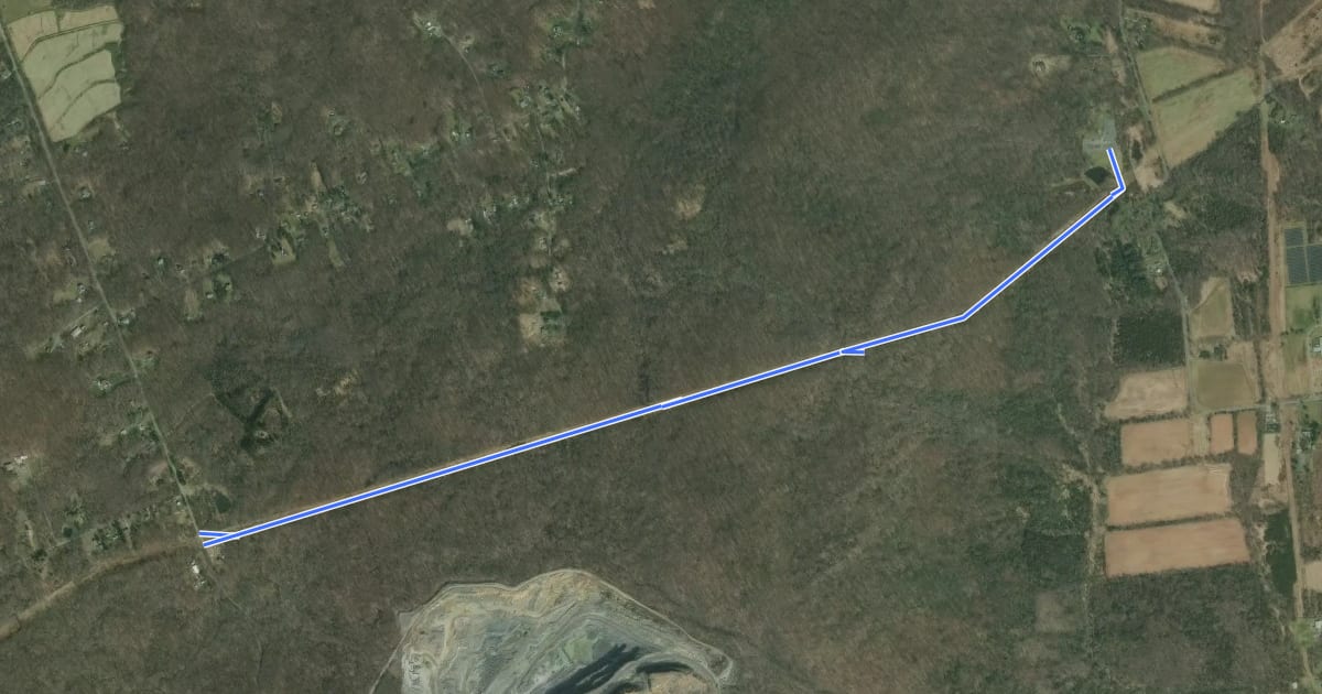 Маршрут Texas Eastern Pipeline Trail на спутниковом снимке