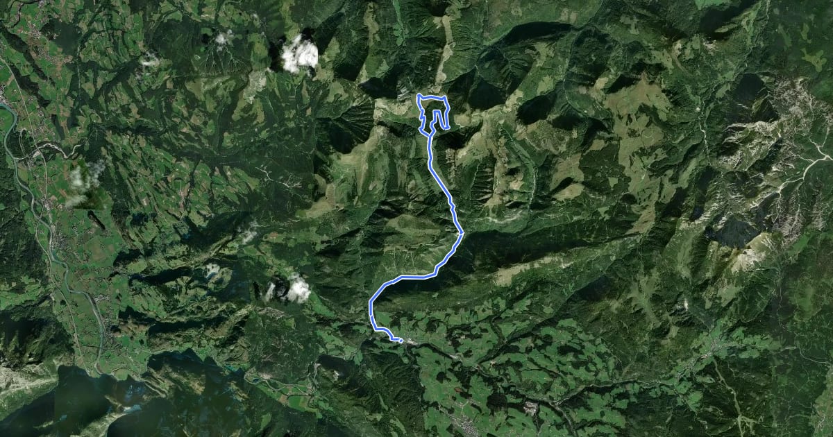 Маршрут TG16 Genneralm-Tour на спутниковом снимке