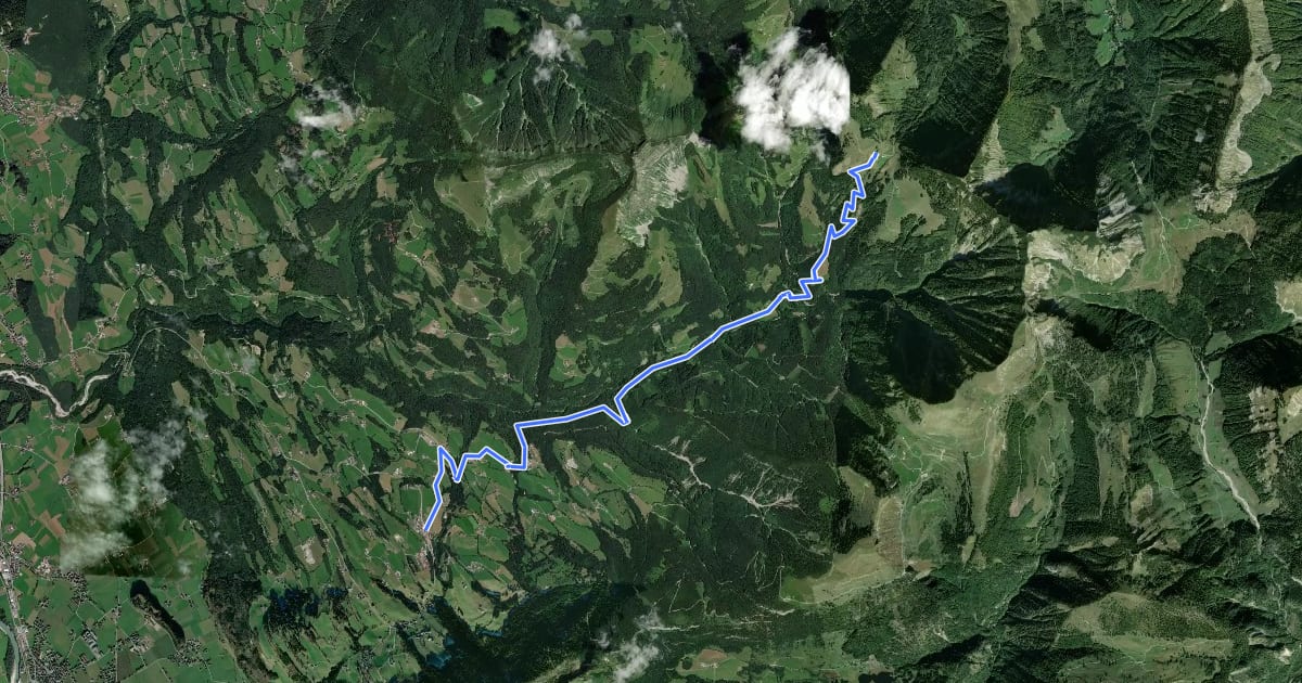 Маршрут TG21 Bergalm tour на спутниковом снимке