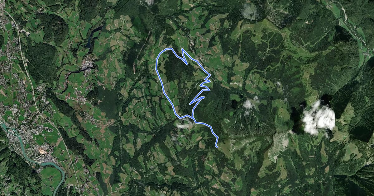 Маршрут TG25 Knoglberg loop на спутниковом снимке