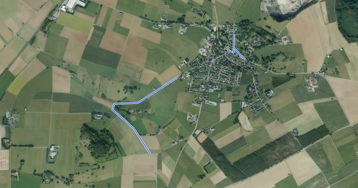 Маршрут Thülen Rundweg T1 на спутниковом снимке