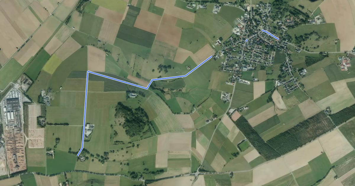 Маршрут Thülen Rundweg T2 на спутниковом снимке