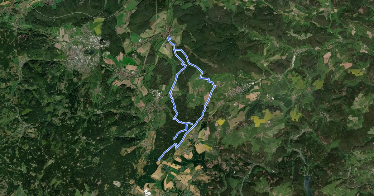 Маршрут Thüringen, Der Lange Berg на спутниковом снимке