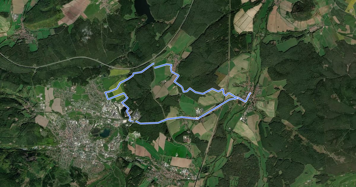 Маршрут Thüringen, Durch den Wipfragrund на спутниковом снимке