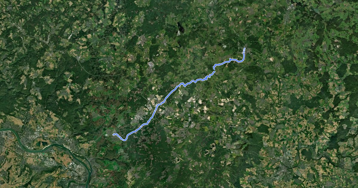 Маршрут Thüringen-Hessen-Rhein-Wanderweg 09, Westerburg - Höhr-Greznzhausen на спутниковом снимке