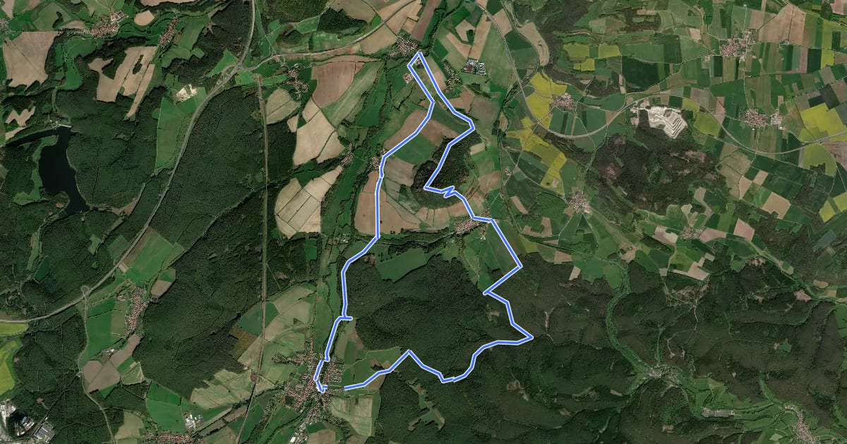 Маршрут Thüringen, Rund um den Singer Berg на спутниковом снимке