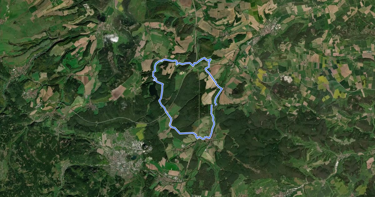 Маршрут Thüringen, Zum Stausee Heyda на спутниковом снимке