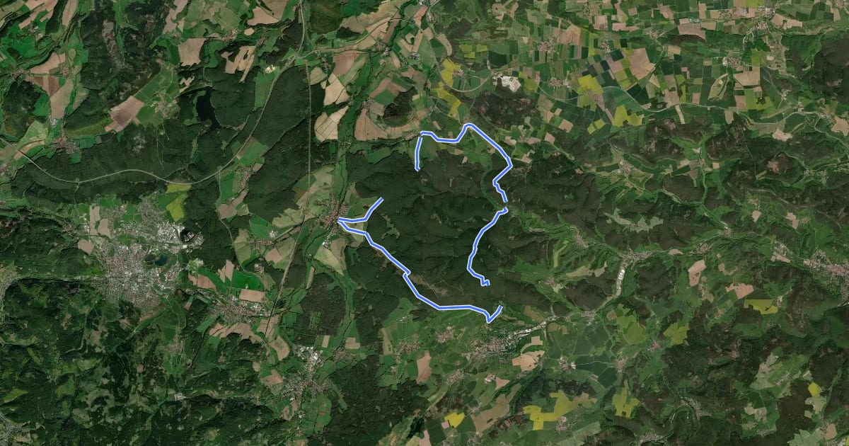 Маршрут Thüringen, Zur Klosterruine Paulinzella на спутниковом снимке