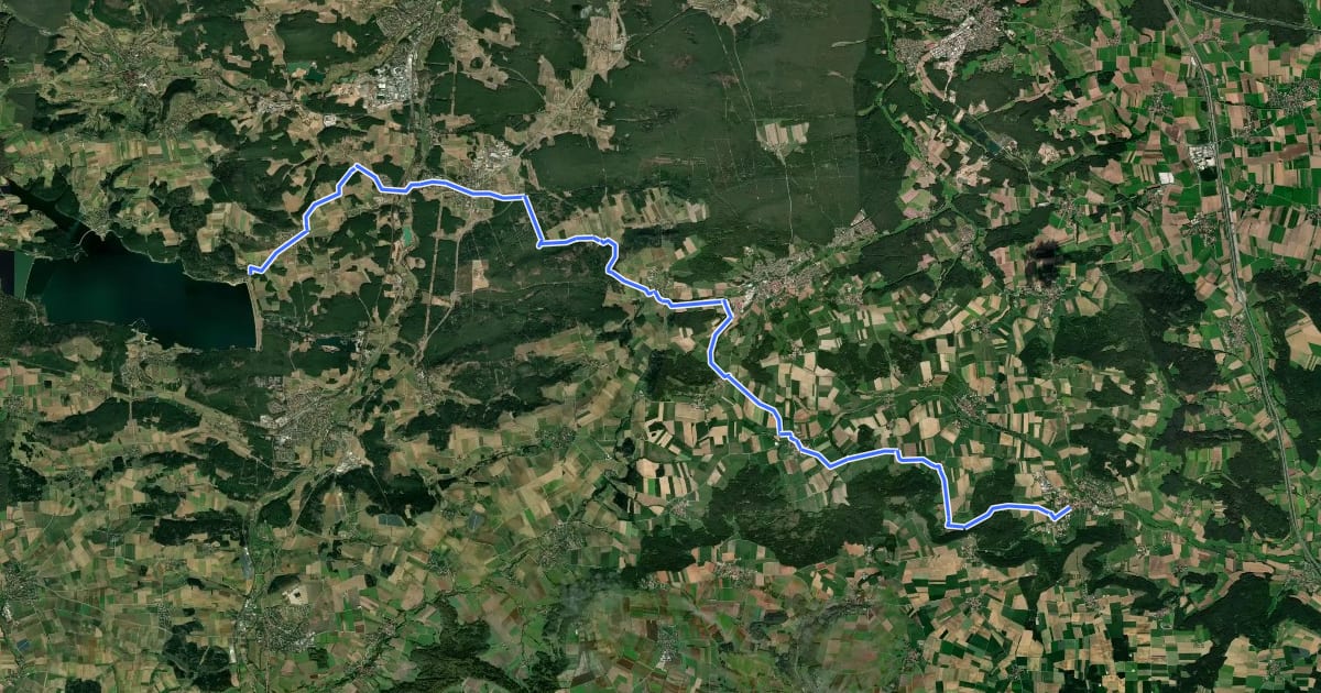 Маршрут Thalachtal-Brombachsee на спутниковом снимке