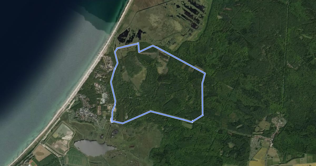 Маршрут Thalasso-Kurweg 3 - Küstenwald, Moor und Heide на спутниковом снимке