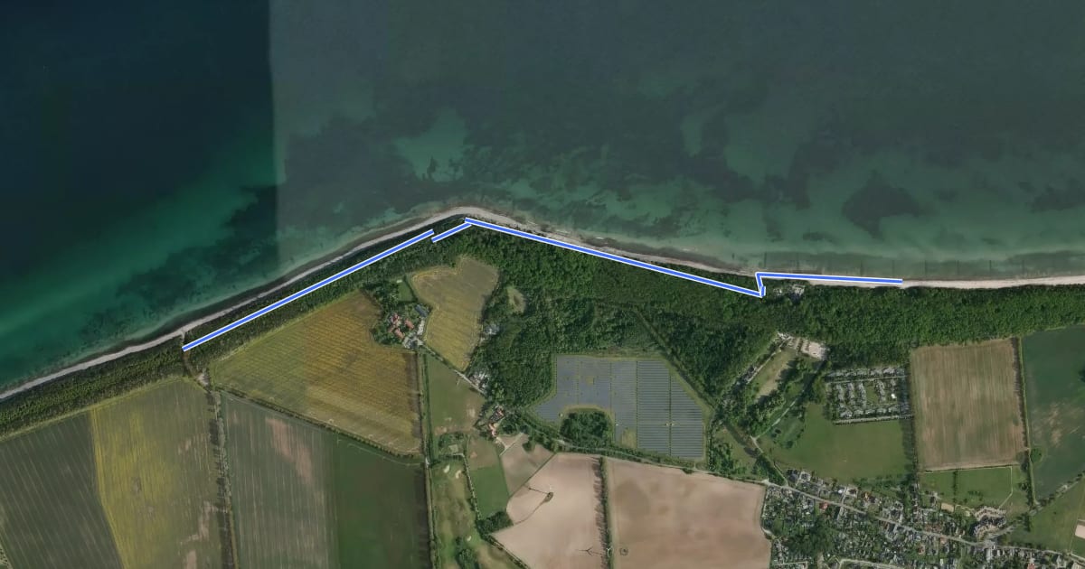 Маршрут Thalasso-Kurweg 9 на спутниковом снимке