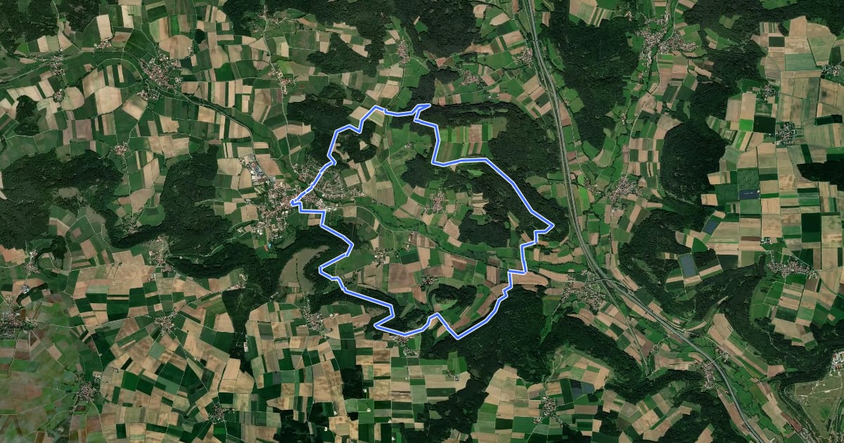 Маршрут Thalmässing 5 Thalachtal Panoramaweg на спутниковом снимке