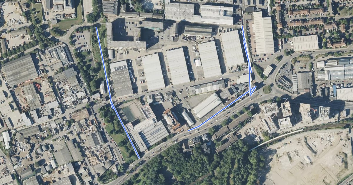 Маршрут Thames Path - evening diversion 21h to 06h на спутниковом снимке