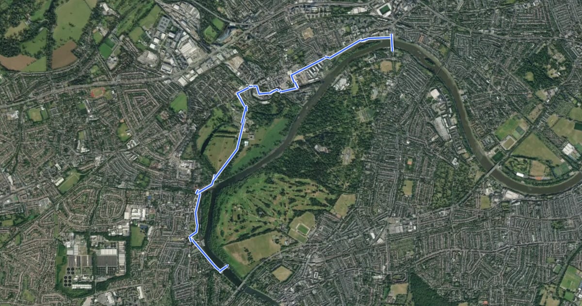 Маршрут Thames Path Kew Gardens diverted due to bank collapse на спутниковом снимке
