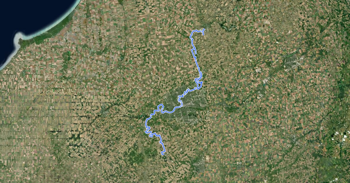 Маршрут Thames Valley Trail на спутниковом снимке