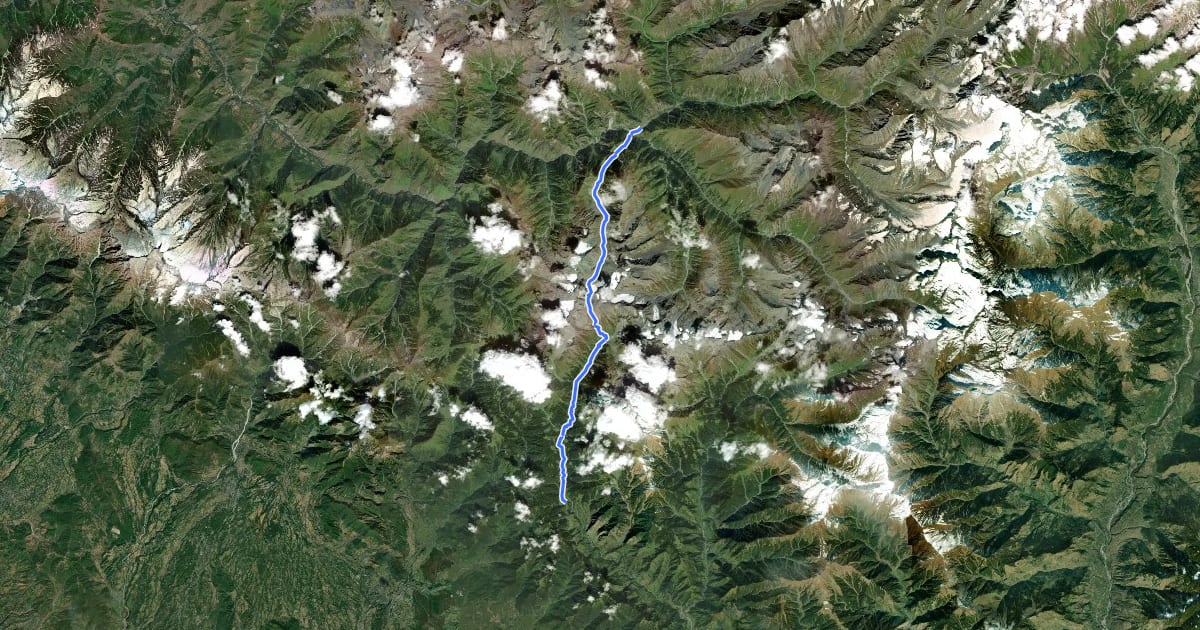 Маршрут Thamsar Pass на спутниковом снимке