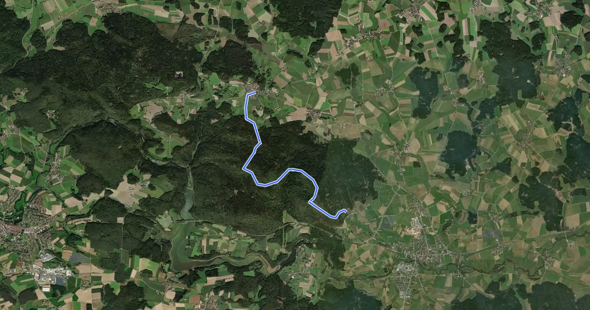Маршрут Thanstein-Bauhof-Weg "T3" на спутниковом снимке