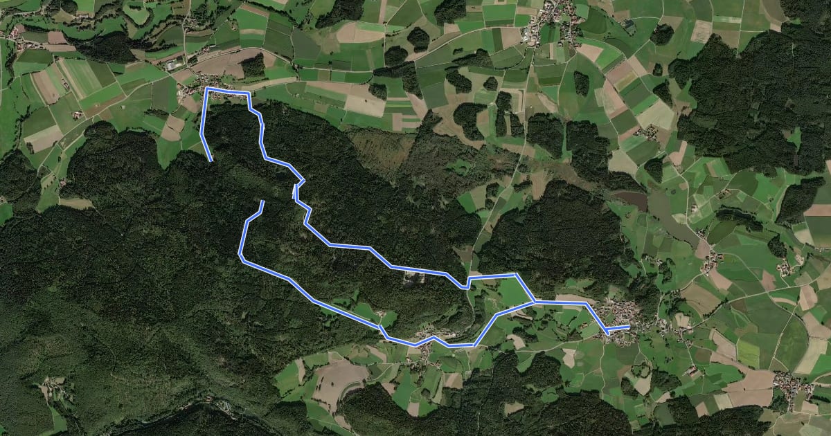 Маршрут Thanstein-Prackendorf-Weg (T 10) на спутниковом снимке