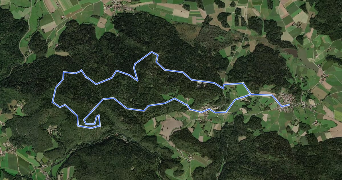 Маршрут Thanstein-Warberg-Weg "T 11" на спутниковом снимке