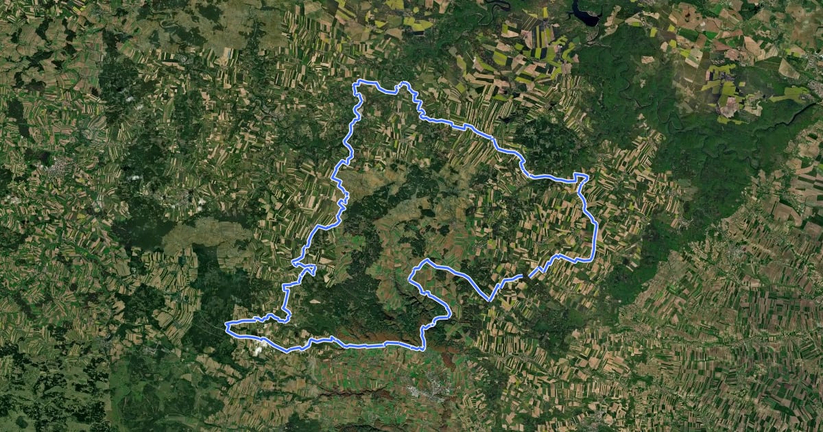 Маршрут Thaya-Taffa-Wild-Rundwanderweg на спутниковом снимке