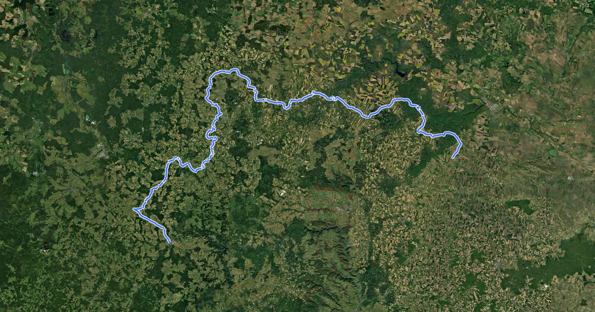 Маршрут Thayatal Radweg на спутниковом снимке