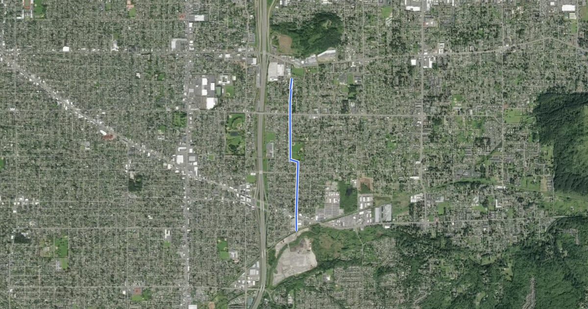 Маршрут The 100s Greenway на спутниковом снимке