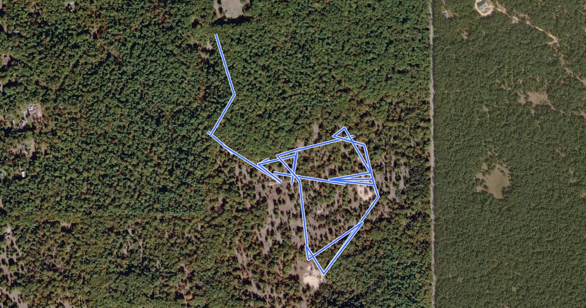 Маршрут The Barrens Horse Trail на спутниковом снимке