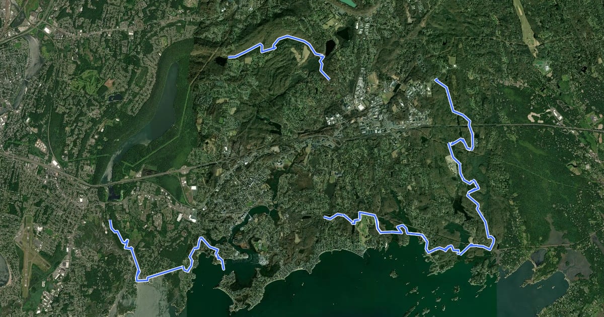 Маршрут The Branford Trail на спутниковом снимке