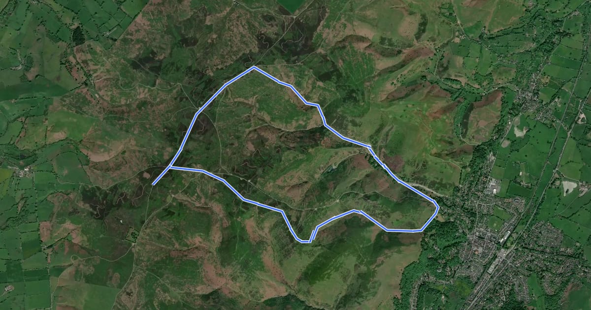 Маршрут The Burway Loop: A Walk to the Top of the Long Mynd, Carding Mill Valley на спутниковом снимке