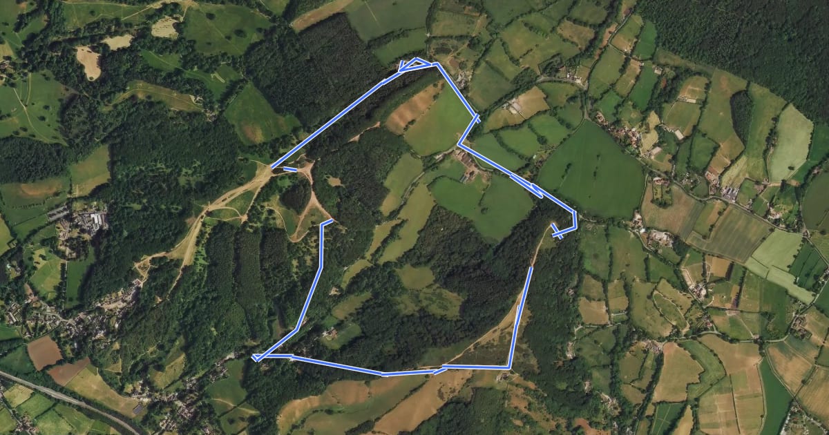 Маршрут The Butterfly Trail, Clent Hills на спутниковом снимке