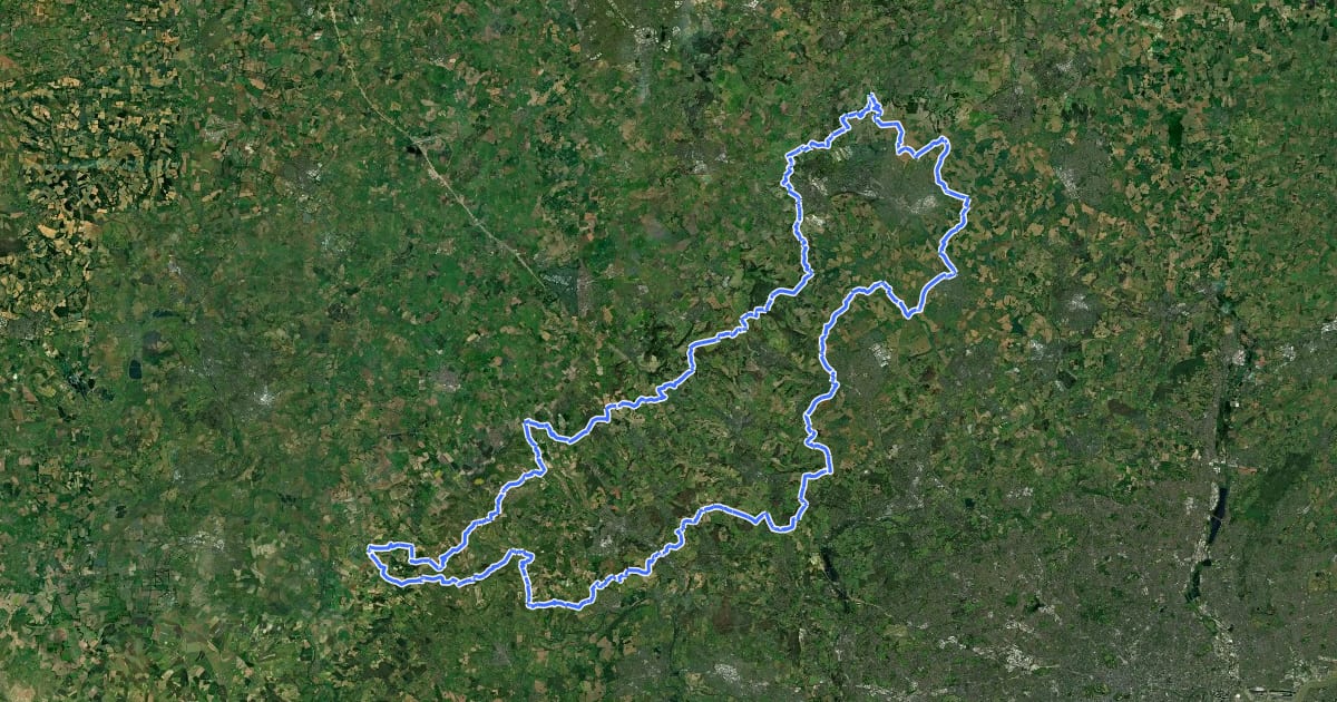 Маршрут The Chiltern Way на спутниковом снимке