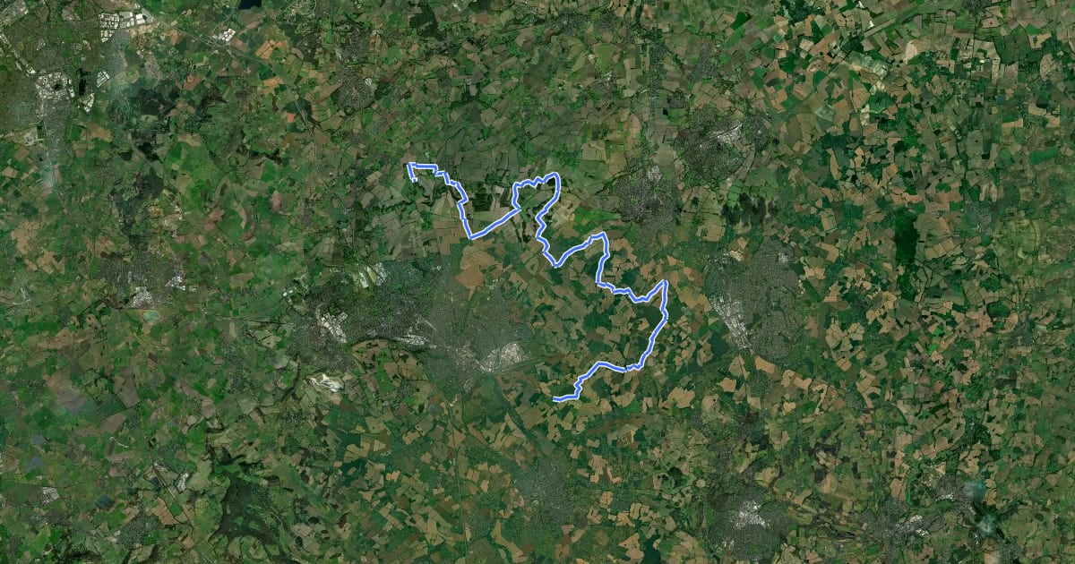 Маршрут The Chiltern Way Northern Extension на спутниковом снимке